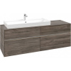 VILLEROY & BOCH Collaro závesná skrinka pod umývadlo na dosku (umývadlo vľavo), 4 zásuvky, s LED osvetlením, 1600 x 500 x 548 mm, Stone Oak, C029B0RK