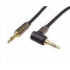 PremiumCord HQ stíněný kabel stereo Jack 3.5mm - Jack 3.5mm zahnutý 90° 3m