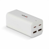 Nabíjačka USB 230V 4port, 2xUSB A, 1xUSB Typ C, 100W, Power Delivery, kábel (C7) 1.5m, GaN, biela