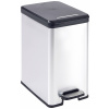 Curver DECO Bin 240639 odpadkový koš, 25 l, (š x v x h) 250 x 450 x 420 mm, stříbrná, černá, 1 ks