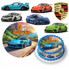 DIGITÁLNA TLAČ Opłatek na tort PORSCHE AUTÁ + TEXT ZADARMO 2