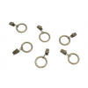 Szintetika KFT Kovové krúžky so štipcami 10ks Pre tyče priemeru: 19mm, Garníže farba: Antik