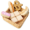 Leaf Toys Bread Basket Tender drevený košík s pekárskymi výrobkami chlieb a rohlíky