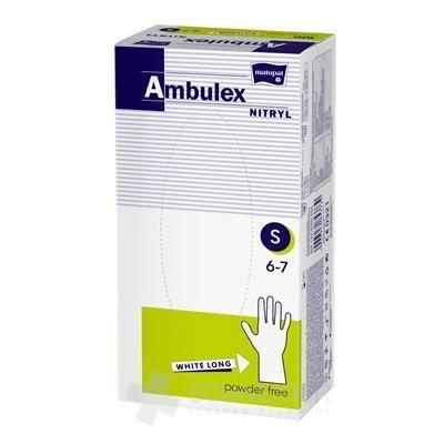 Ambulex rukavice NITRYLOVÉ veľ. S, biele, nesterilné, nepúdrované, 1x100 ks
