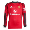 adidas Manchester United Long Sleeve Home Shirt 2025 2026 Juniors Red 11-12 Years