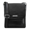 Crossbody kožená taška s poklopom JIMMY TL141407 čierna | TUSCANY LEATHER