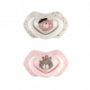 Canpol babies Set symetrických silikónových cumlíkov Light touch BONJOUR PARIS 2 ks ružový