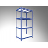 Kovový regál do skladu Biedrax 45 x 120 x 180 cm, modrý - 4 police biele lamino 12mm