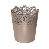 kvetináč 13,5cm LACE DLAC140-7529U mocca plastový PROSPERPLAST