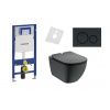 Geberit set Duofix+závesné WC Tesi Čierne mat+sedátko SoftClos+tlačítko Sigma20 Čierne mat 111.300.00.5+T3546V3+115.882.16.1