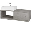 Dreja Umývadlová skriňa STORM SZZO 120 (umývadlo Kube) - D01 Betón / D01 Betón / Levé