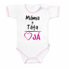Body krátky rukáv s vtipným textom Baby Nellys, Máma+Táta, holka 74 (6-9m)