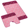 Bellatex SADA BANY 60x100 + 60x50 cm - s výkrojem - sada 60x100, 60x50 cm Gometrie růžová