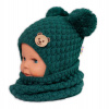 BABY NELLYS Pletený nákrčník / komínok - zelená Baby Nellys