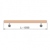 EKOfence Drevené madlo DUB a nerezové držiaky, L1200mm 14391