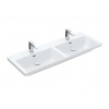Villeroy & Boch Subway 3.0 Dvojumývadlo nábytkové, 130x47 cm, s prepadom, otvory na batérie, CeramicPlus, Stone White 4A71D5RW