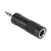JACK stereo redukcia, JACK 3,5mm konektor - JACK 6,3mm zdierka, plastová ZLA0283S