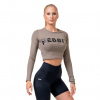 Nebbia SPORTY HERO crop top s dlouhým rukávem 585 mocha - XS