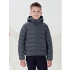 Detská bunda - D23W009 Gray Quilted Jacket Hood Shein 140 (D23W009 Gray Quilted Jacket Hood Shein 140)