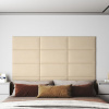 vidaXL Nástenné panely 12 ks krémové 60x30 cm látka 2,16 m² - Krémová - 64891-19732