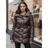 Zimná hnedá dámska bunda s opaskom TY4517z, ty4517z-M M
