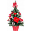 MagicHome vianočný stromček ozdobený, červený, 41 cm