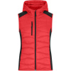 James & Nicholson Vesta JN 1327, strečová, fleecová, dámská COT02132787605-red/black 2XL Červená/černá