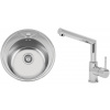 Set Sinks (dřez Redondo 510 V 0,6 mm matný + baterie Mix 350 P Chrom - lesklý) PIREVMMI350PCL