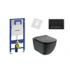 Geberit set Duofix+závesné WC Tesi Čierne mat+sedátko SoftClos+tlačítko Sigma30 Čierne mat 111.300.00.5+T3546V3+115.883.14.1