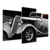 Triptych Čierne biele retro auto 90x60 (Triptych Čierne biele retro auto 90x60)