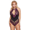 Cottelli Curves Body s fialovým vzorem - 4XL