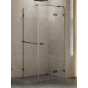 New Trendy Avexa Gunmetal Brushed sprchovací kút 90x70 cm štvorcová kladivková farba brúsené/priehľadné sklo EXK-3294