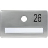 SOLIDO dveřní jmenovka bez kukátka, otvor o 14, hliník sříbrný elox,gravír. č.26