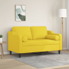 2místná pohovka s polštáři světle žlutá 120 cm textil Žlutá 3200842