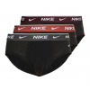 Pánske boxerky Nike Everyday Cotton Stretch Brief 3P - black/rust/charcoal heather/burgundy - Čierny (M)