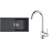 FRANKE SETT108Č tectonitový drez 1000x500 mm S2D 611-100 čierna+batéria FP 9000.031 Chróm FRA 143.0675.739
