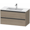 DURAVIT Ketho 2 závesná skrinka pod umývadlo, 2 zásuvky, 1010 x 480 x 550 mm, dub Terra, K25264035350000