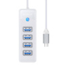 Orico Hub biely USB-C na 4x USB-A 3.1 Gen 1, OTG, 15 cm kábel (PW4U-C3-015-WH-EP)