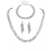 B-TOP Dámska sada šperkov náhrdelník, náušnice a náramok - elegantná strieborná sada s kamienkami