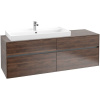 VILLEROY & BOCH Collaro závesná skrinka pod umývadlo na dosku (umývadlo vľavo), 4 zásuvky, s LED osvetlením, 1600 x 500 x 548 mm, Arizona Oak, C029B0VH