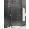 New Trendy Avexa Copper Brushed sprchovací kút 100x90 cm štvorcová medená brúsené/priehľadné sklo EXK-3619
