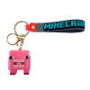 Detská kľúčenka Minecraft Prasa s pútkom a karabínou Bagito