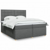 Box spring postel s matrací tmavě šedá 200x200 cm textil Šedá 3293688