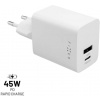 Fixed Mini nabíjačka USB/USB-C PD 45 W biela (FIXC45M-CU-WH) Nabíjačka