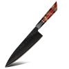 IZMAEL Damaškový kuchynský nôž Enjin Chef/Červená/Hnedá 21.3 cm