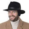 Cestovný nekrčivý vodeodolný čierny klobúk Mayser - Earflap Georgia Traveller (s ušnými klapkami) Veľkosť: 61 cm (XL)
