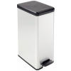 Curver DECO Bin 240640 odpadkový koš, 40 l, (š x v x h) 250 x 610 x 420 mm, stříbrná, černá, 1 ks