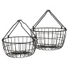 Clayre & Eef Čierne drôtené košíky (2 ks) - Ø 30 * 17 / Ø 25 * 13 cm - Clayre & Eef