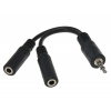 PremiumCord Káblová rozdvojka 3,5 Jack M - 2xF 10cm kjr-02a