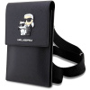 Púzdro Karl Lagerfeld Saffiano Metal Logo NFT Wallet Phone Bag čierne